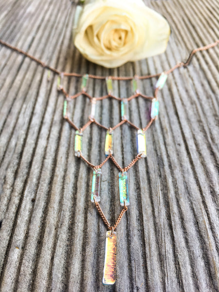 Rainbow statement necklace